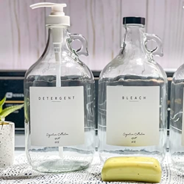 Laundry Detergent Dispenser: Stylish Glass Jugs with Pump