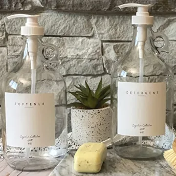 Laundry Detergent Dispenser: Stylish Glass Jugs with Pump