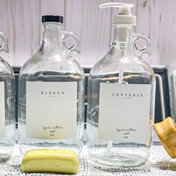 Laundry Detergent Dispenser: Stylish Glass Jugs with Pump