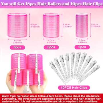 Cludoo Jumbo Hair Curlers Rollers with Clips, 28 Pcs Self Grip Rollers Set for Volume and Curls - 6....
