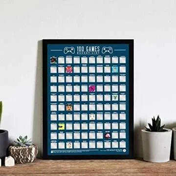 100 Video Games Bucket List Scratch Off Poster for Gamers