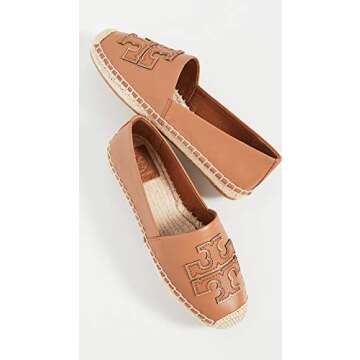 Tory Burch Women's INES Espadrille, Tan/Tan/Spark Gold, 8 Medium US