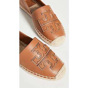 Tory Burch Women's INES Espadrille, Tan/Tan/Spark Gold, 8 Medium US