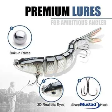 TRUSCEND Fishing Lures for Bass Trout Multi Jointed Swimbaits Slow Sinking Bionic Swimming Lures Bass Freshwater Saltwater Bass Lifelike Fishing Lures Kit