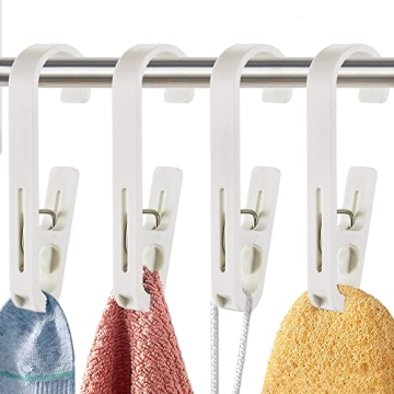 XoYoZo Laundry Hooks with Clips Hanger Closet Organizer Clamps Socks Boot Bras Towels for Bathroom W...