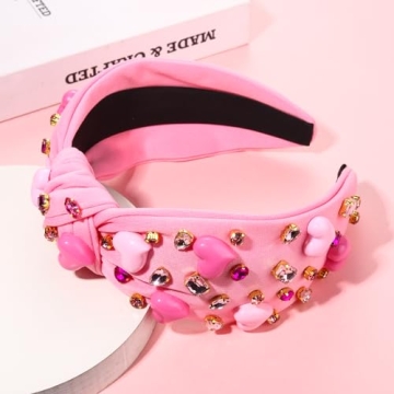 YAHPERN Valentine’s Day Jeweled Headband for Women