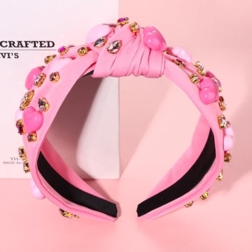 YAHPERN Valentine’s Day Jeweled Headband for Women