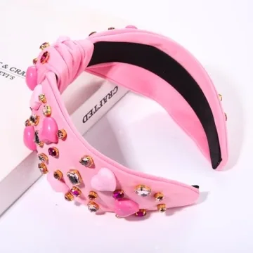 YAHPERN Valentine’s Day Jeweled Headband for Women