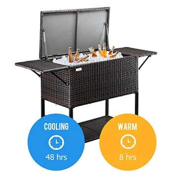 VINGLI 80QT Cooler for Patio Pool Party with Wheels