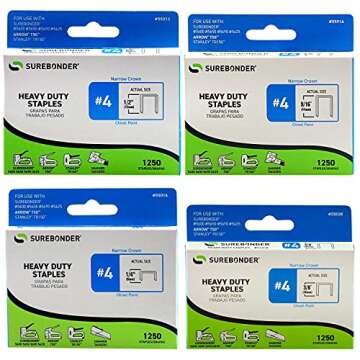 Surebonder Heavy Duty Staples No. 4 Variety Pack - 5,000 Staples for Optimal Performance