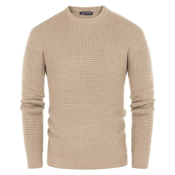 PJ PAUL JONES Mens Waffle Pullover Sweater - Stylish Comfort