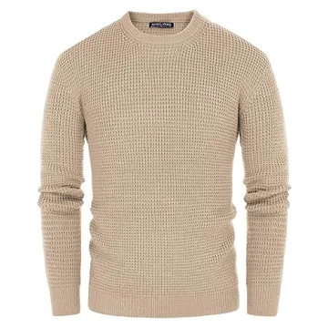 PJ PAUL JONES Mens Waffle Pullover Sweater - Stylish Comfort