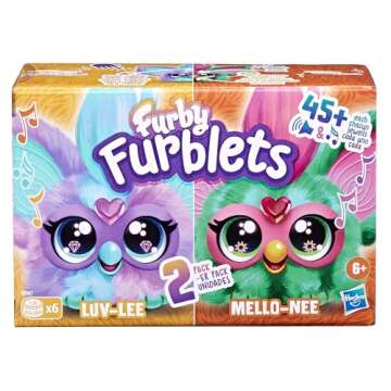 Furby Furblets 2-Pack, Mini Friends Luv-Lee & Mello-Nee, 45+ Sounds Each, Music & Furbish Phrases, E...