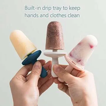 Popsicle Mold Set 4 Pieces Homemade Silicone Popsicle Maker Kid Easy Release Ice Cream Molds Reusable DIY Pop Molds (Blue)