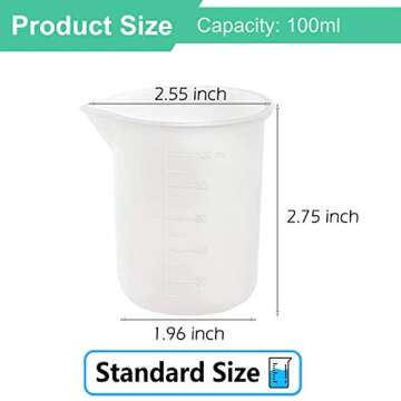 10 PCS Versatile 100ml Silicone Measuring Cups for Crafting and Kitchen