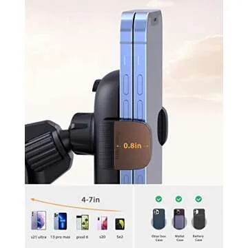 Car Phone Holder Mount, Phone Mount for Car Vent with Metal Hook Clip, Air Vent Car Mount for iPhone 14 13 12 11 8 Plus Pro Max Mini XS XR X Pixel 7 6 5 4 Samsung S23 S22 S21 S10 Ultra Smart Phones