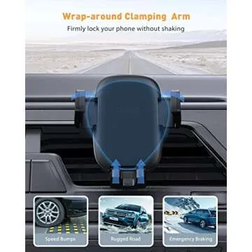 Car Phone Holder Mount, Phone Mount for Car Vent with Metal Hook Clip, Air Vent Car Mount for iPhone 14 13 12 11 8 Plus Pro Max Mini XS XR X Pixel 7 6 5 4 Samsung S23 S22 S21 S10 Ultra Smart Phones