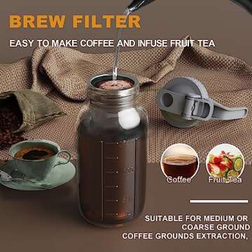 JunVpic Cold Brew Coffee Maker - 64oz Glass Pitcher