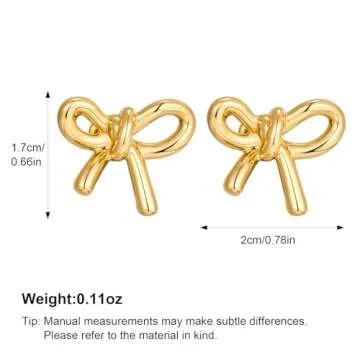 MUYAN Gold Bow Stud Earrings - Chic Holiday Gift