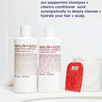 Malin + Goetz Peppermint Shampoo, 16 Fl. Oz. - Men & Women Clarifying Shampoo, Natural Hair Shampoo to Cleanse & Hydrate, Scalp Shampoo Treatment for All Hair Types, Vegan & Cruelty-Free
