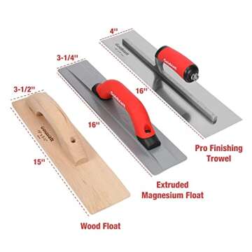 Goldblatt 8 Piece Masonry Hand Tool Set & 2 Pieces Stainless Steel Trowel Set - Includes Finishing T...