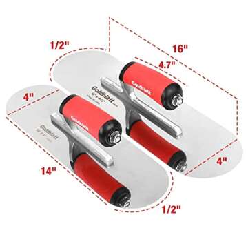 Goldblatt 8 Piece Masonry Hand Tool Set & 2 Pieces Stainless Steel Trowel Set - Includes Finishing Trowel, Gauging Trowel, Groover, Edger, Extruded Magnesium Float, Wood Float, Wire Twister, Tool Bag