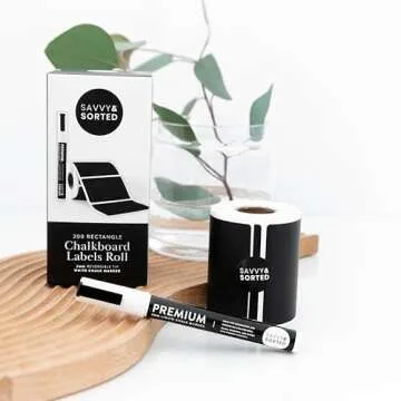 200 Chalkboard Labels for Storage Bins, Removable Black Stickers with Chalk Marker, Pantry Containers and Storage Bin Organization