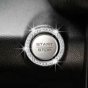 8 Pack Bling Crystal-Rhinestone Car Accessory Rings