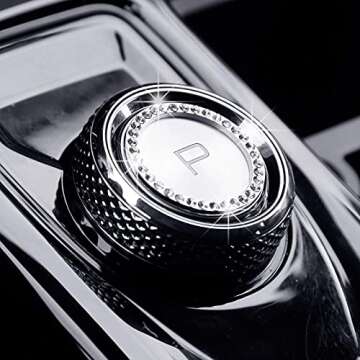 8 Pack Bling Crystal-Rhinestone Car Accessory Rings