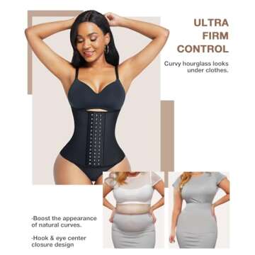 Waist Trainer for Women Latex Underbust Waist Cincher Corset, Tummy Control Corset Sport Girder Hour...