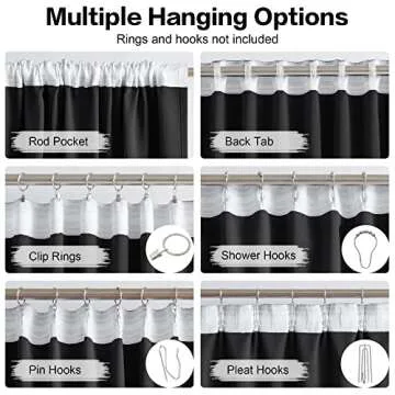 DUALIFE 102-Inch Blackout Curtains - Room Darkening Panels