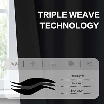 DUALIFE 102-Inch Blackout Curtains - Room Darkening Panels