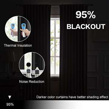 DUALIFE 102-Inch Blackout Curtains - Room Darkening Panels