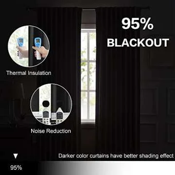 DUALIFE 102-Inch Blackout Curtains - Room Darkening Panels