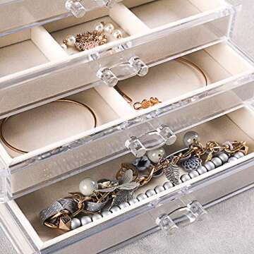 Frebeauty 5 Layer Acrylic Jewelry Box for Women