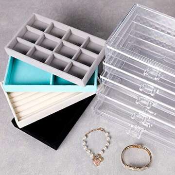 Frebeauty 5 Layer Acrylic Jewelry Box for Women