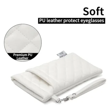 Stylish Face Shadow Double Glasses Case with Cleaning Cloth
