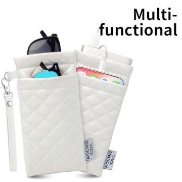 Stylish Face Shadow Double Glasses Case with Cleaning Cloth