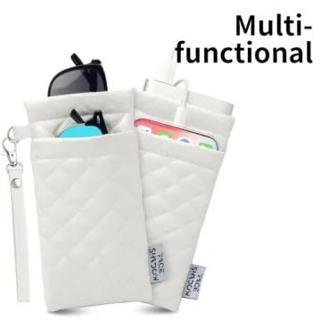 Stylish Face Shadow Double Glasses Case with Cleaning Cloth