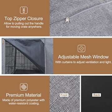 HiCaptain Dog Crate Cover for 42 Inch Wire Crates