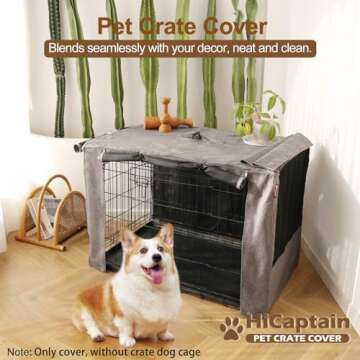 HiCaptain Dog Crate Cover for 42 Inch Wire Crates