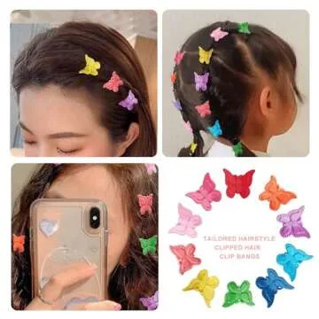 Colorful Willrain Butterfly Hair Clips for Women - 50 pc