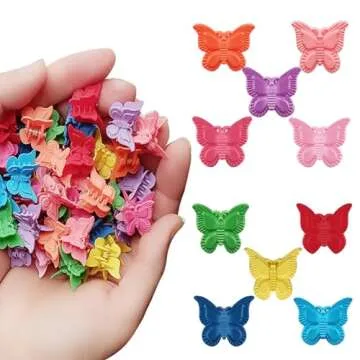 Colorful Willrain Butterfly Hair Clips for Women - 50 pc