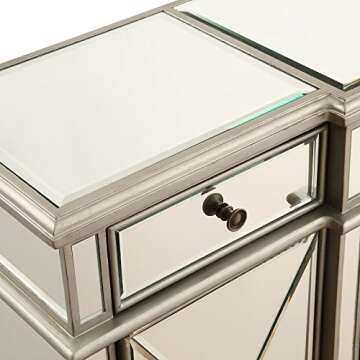 Elegant Lighting 3 Drawer Cabinet in Silver Clear 60"
