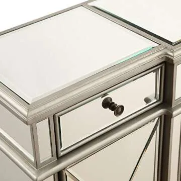 Elegant Lighting 3 Drawer Cabinet in Silver Clear 60"