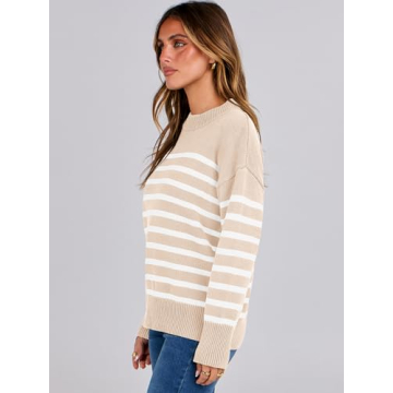 Stylish ANRABESS Women Striped Sweater for All Occasions