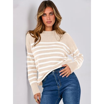 Stylish ANRABESS Women Striped Sweater for All Occasions
