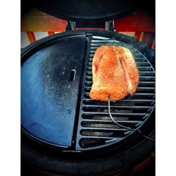 Half Moon Reversible Griddle for Kamado Joe Cast Iron KJ23RHC Classic II KJ23NRHCI Classic III KJ23RH Classic I Stand-Alone, Large Big Green Egg Grill Grids Grates Vision Grill VGKSS-CC2 B-11N1A1-Y2A