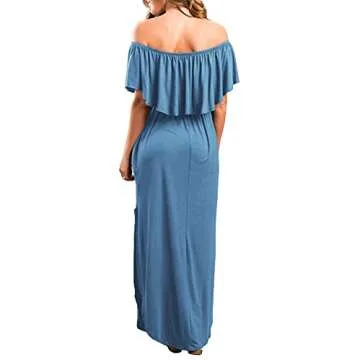 Sarin Mathews Off The Shoulder Maxi Dress with Pockets