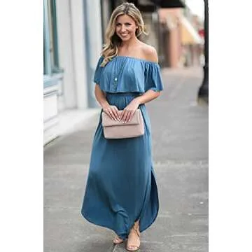 Sarin Mathews Off The Shoulder Maxi Dress with Pockets